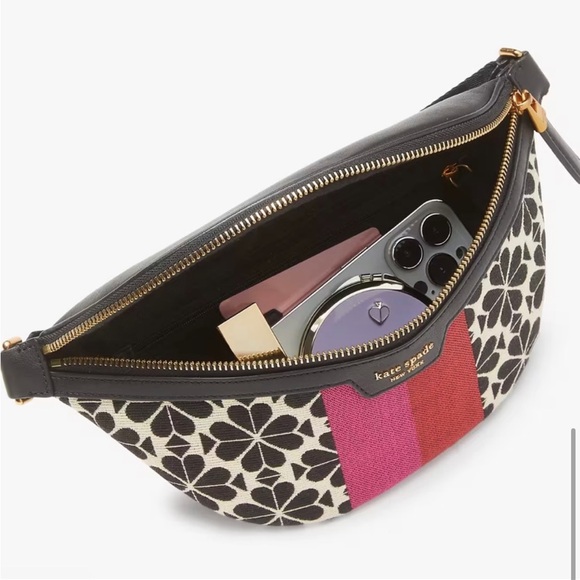 Kate Spade Spade Flower Jacquard Stripe Medium Belt Bag NEW - Picture 5 of 7